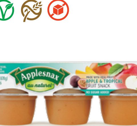 שישיית רסק תפוחי עץ ופירות טרופיים ללא תוספת סוכר